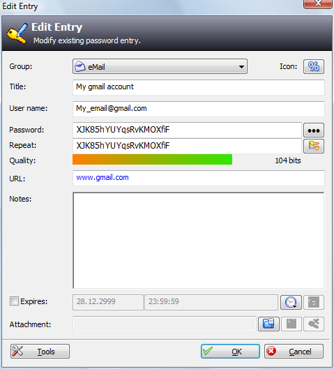 KeePass-entry