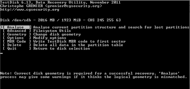 testdisk recovery