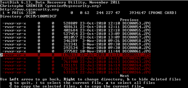 testdisk recover