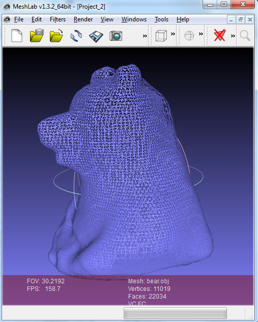 meshlab center mesh